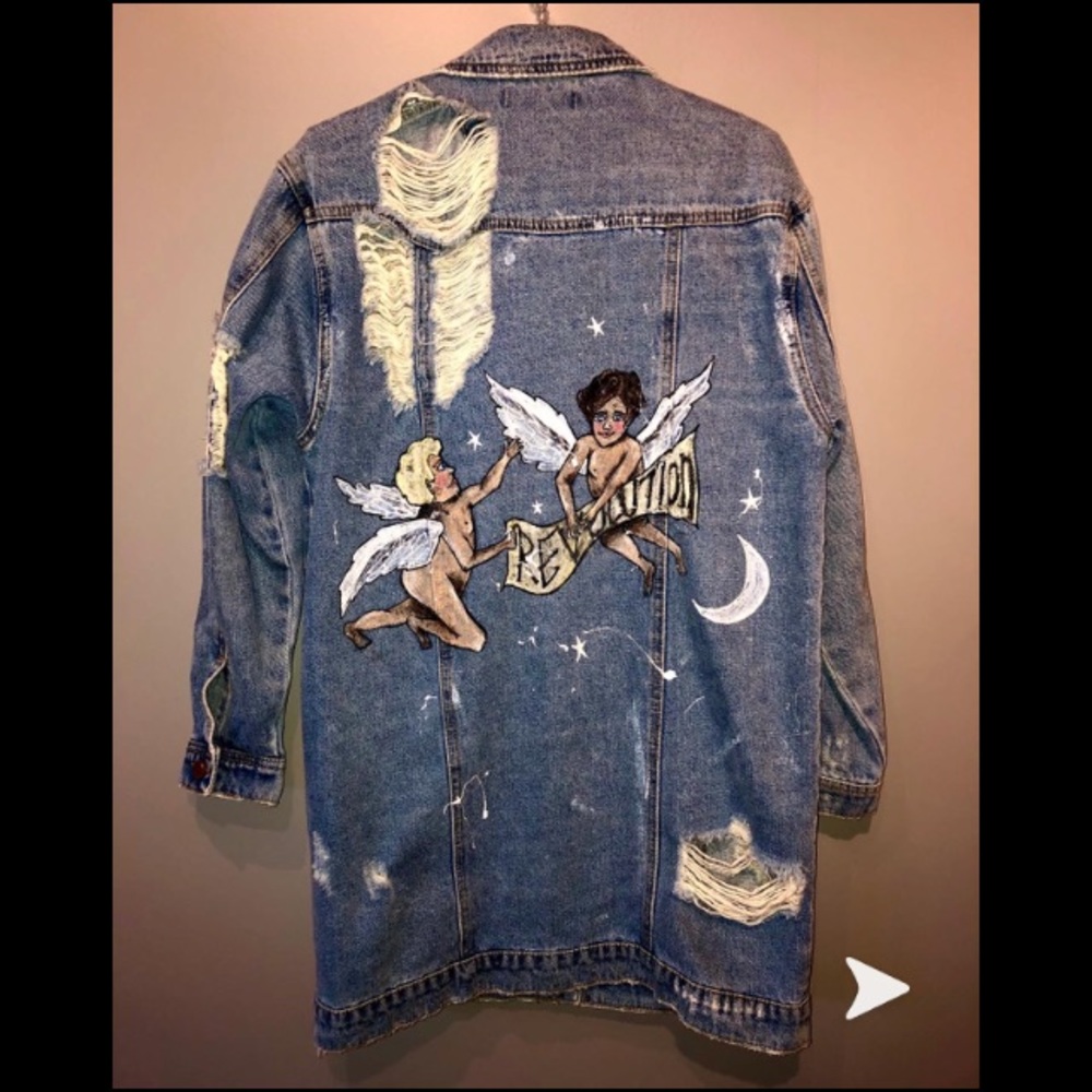 Revolutionary Angels Distressed denim jean jacket